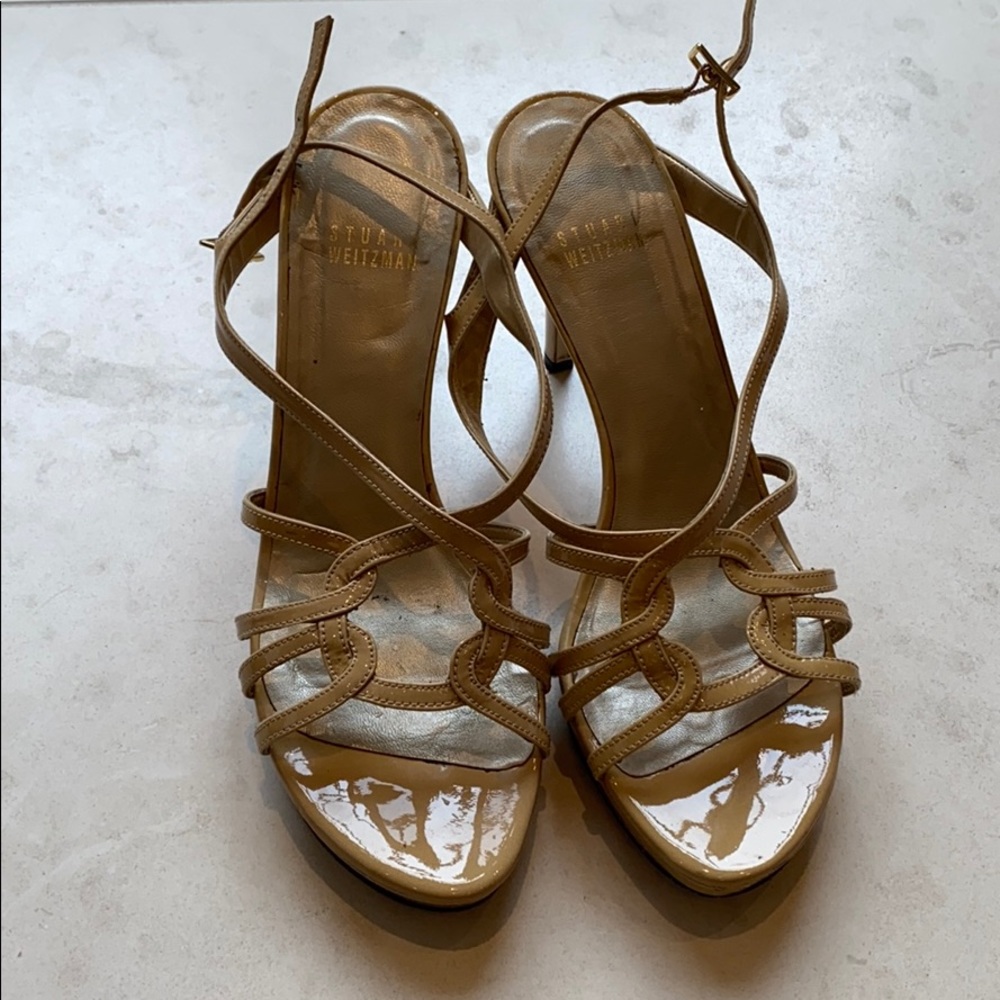 Stuart Weitzman Patent Flesh Color Sandal